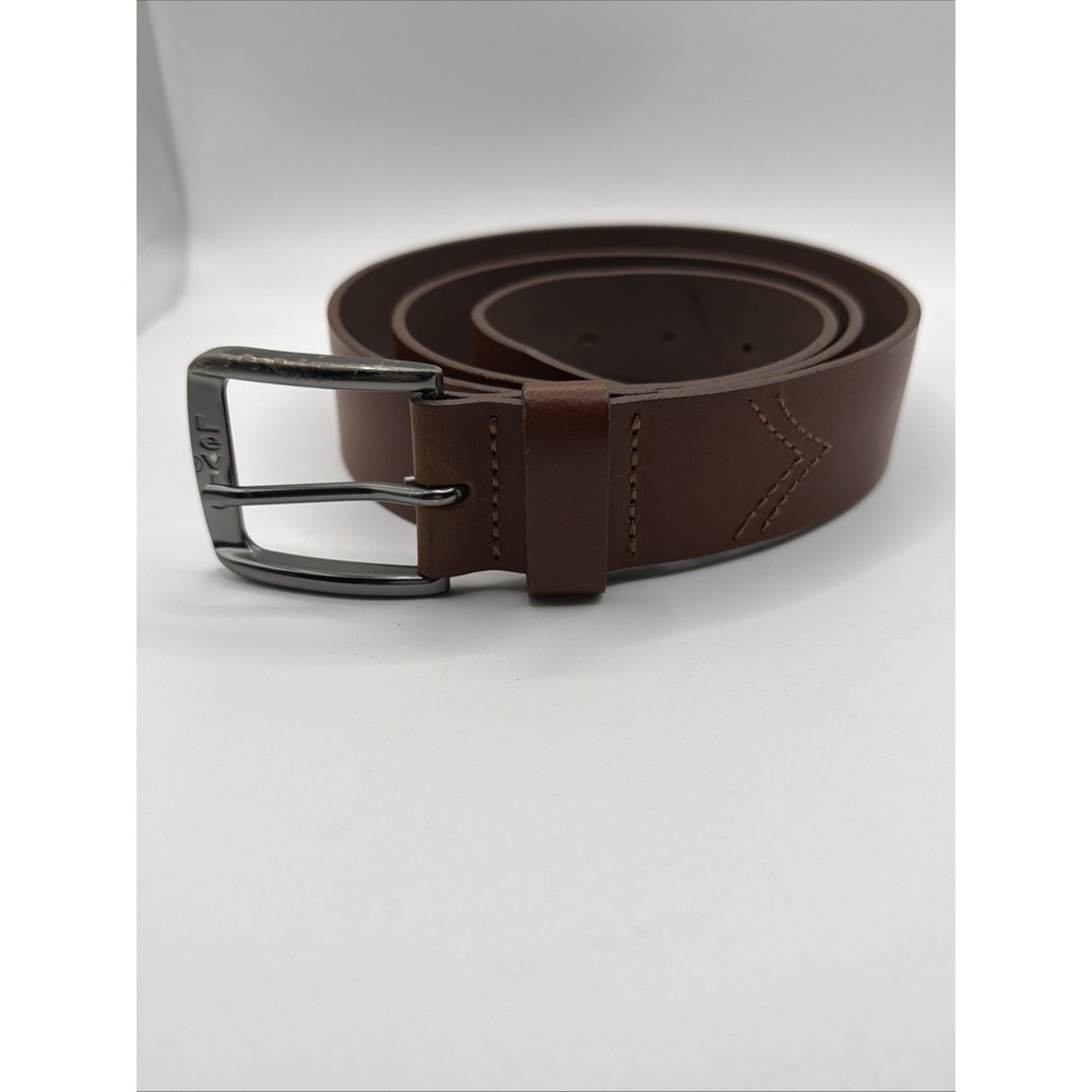 Levis Leather Belt Mens 42 Brown Bovine Leather Classic Casual Silver Buckle